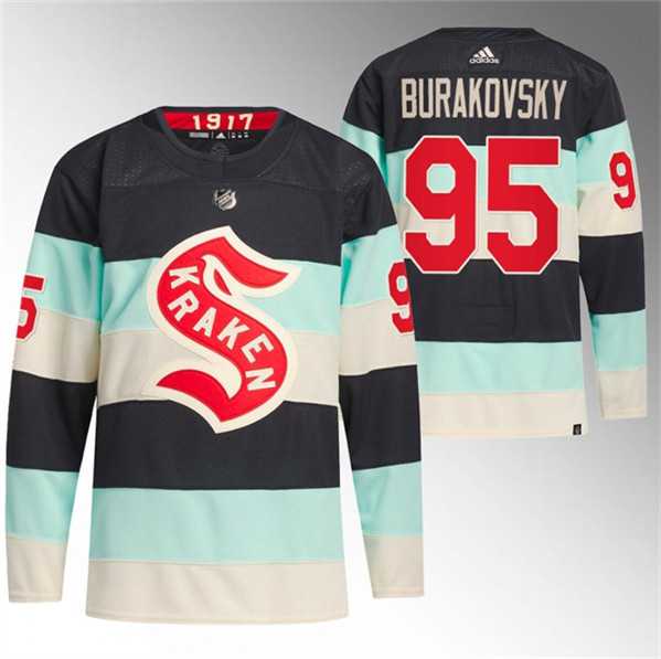 Mens Seattle Kraken #95 Andre Burakovsky Deep Sea Blue 2024 Winter Classic Primegreen Stitched Jersey Dzhi->->NHL Jersey